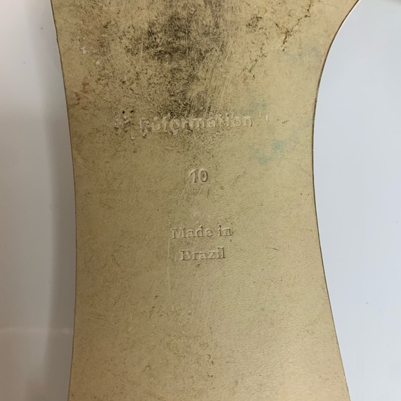 Reformation Women’s White Marcella Ruched Flat Slides Sandals Size 10 - Picture 6 of 9